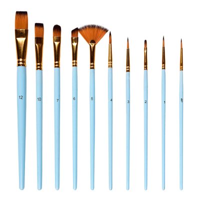 Matt Blue Nylon Paint Brushes kit