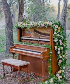 Flowers Blooming Piano paint by number