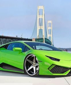 Fancy Green Lamborghini paint by numbers