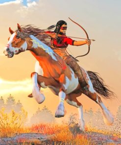 Native Man On Horse paint by numbers