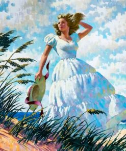 Woman In White Dress Paint by numbers
