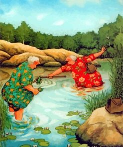 Old Women In River Paint by numbers