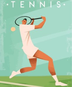 Illustration Tennis Player Paint by numbers