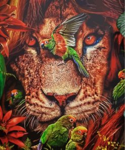 lion-and-parrots-paint-by-numbers