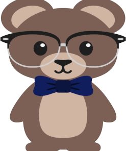 Cartoon Bear With Glasses Paint by numbers