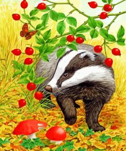 Wild Badger Animal Paint by numbers