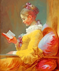 Young Girl Reading Paint by numbers