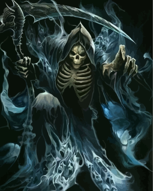 grim reaper skull drawings