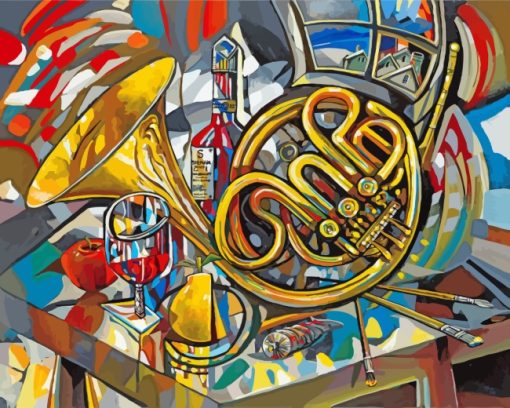 Abstract Tuba Art paint by numbers