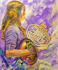 Girl Playing Tuba Art paint by numbers