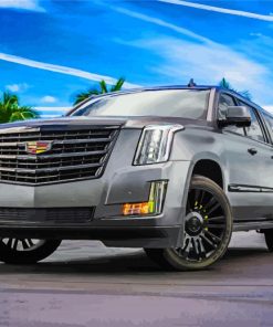 Grey Cadillac Escalade paint by numbers