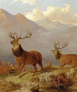 Highland Landscape With Stag paint by numbers