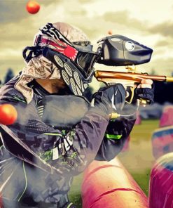 Paintball Player paint by numbers