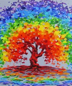 Rainbow Tree Illustration paint by numbers