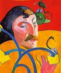 Self Portrait With Halo And Snake Gaugin paint by numbers