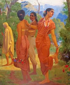 Shakuntala By Raja Ravi Varma paint by numbers