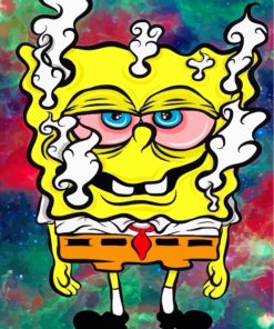 SpongeBob Stoner With Red Eyes paint by numbers