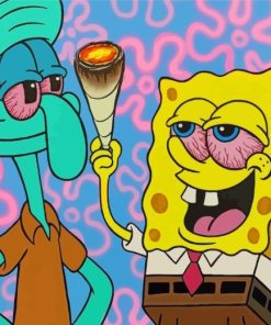 Squidward And SpongeBob Stoners paint by numbers