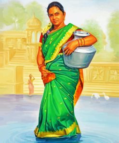Traditional South Indian Lady paint by numbers