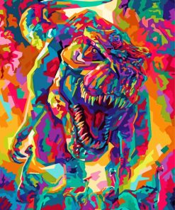 Velociraptor Pop Art paint by numbers