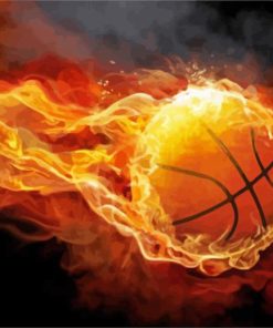 Flaming Basketball paint by numbers