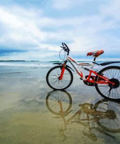 Bicycle On Beach paint by numbers