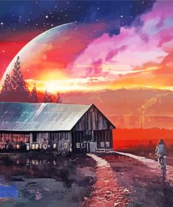 Barn Fantasy Scene paint by number