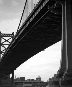 Benjamin Franklin Bridge Black And White paint by numbers