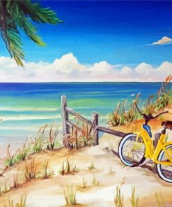 Bicycle On Beach Art paint by number