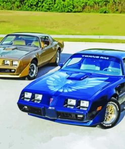 Blue And Gold 1979 Pontiac Firebird Cars paint by numbers
