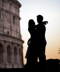 Couples In Rome Silhouette paint by numbers