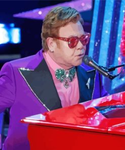 Elton John Performing paint by numbers