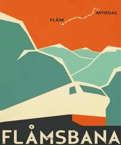 Flam Railway Norway Poster paint by numbers