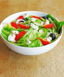 Greek Salad In Bowl paint by number