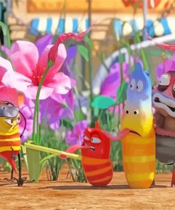 Larva Cartoon Characters paint by numbers
