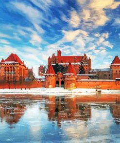 Malbork Castle In Winter paint by number