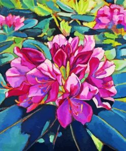 Pink Rhododendron Plants Art paint by numbers