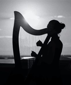 Playing Harps Silhouette paint by numbers