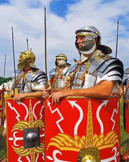 Roman Soldiers paint by numbers