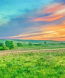 Sunset At Flint Hills paint by number