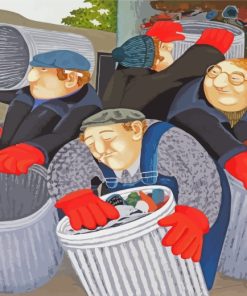 The Dustbin Men By Beryl Cook paint by numbers