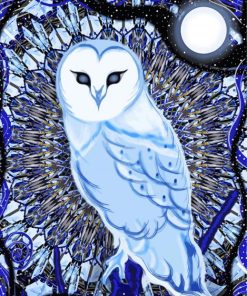 The Mystic Blue owl paint by number
