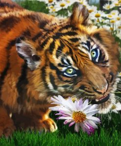 Tiger And Flowers paint by number