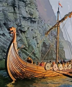 Viking Wooden Ship paint by numbers