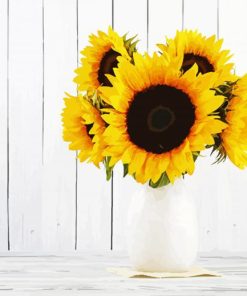 Wonderful Sunflowers Vase paint by numbers