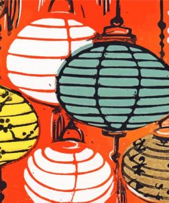 Abstract Vietnamese Lanterns paint by number