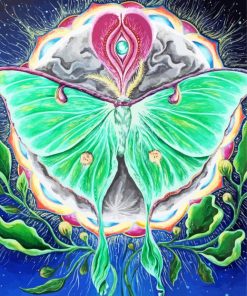 Aesthetic Luna Moth paint by numbers