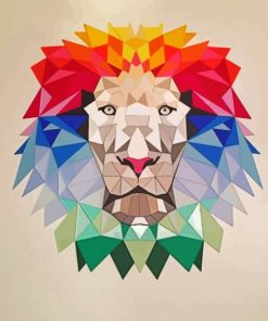 Aesthetic Lion With Triangles paint by numbers
