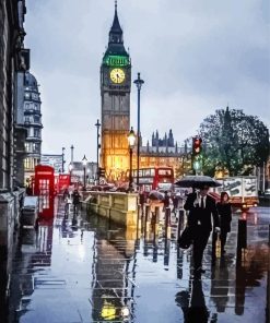 Aesthetic London In The Rain paint by number