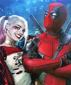 Aesthetic Harley And Deadpool paint by number